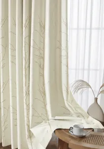 Fornecedor de tecidos bordados lindos para cortinas de alta qualidade com 126 '' polegadas e 320 cm de largura