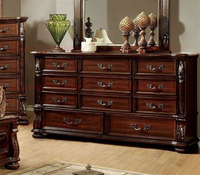 Meubles de chambre à coucher américains en bois sculpté, lit décoratif antique, lit king-size, meubles de chambre à coucher marron