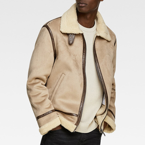 Custom Berber Fleece Lining Soft Shell Sherpa <strong>Suede</strong> <strong>Jacket</strong> for <strong>Men</strong> - Product Image 1
