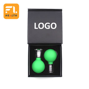 Juego de ventosas chinas de vidrio de dos piezas personalizables FL, taza de masaje con ventosas de vidrio con juego de ventosas de bola de silicona - Product Image 4