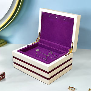 Boîte à bijoux rectangulaire en bois de luxe personnalisée avec logo, emballage et rangement miroir, vente en gros DS - Product Image 2