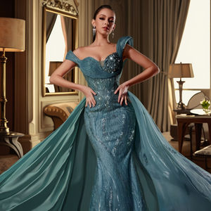 فستان ضيف زفاف مقاس كبير بالترتر-فوار من أجل المآدب والمناسبات الخاصة - Product Image 6