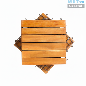 กระเบื้องปูพื้นไม้อะคาเซียกันลื่นทรงสี่เหลี่ยมกันน้ำได้ตามมาตรฐาน FSC เป็นมิตรต่อสิ่งแวดล้อมใช้ในร่มสวนลานบ้าน - Product Image 1