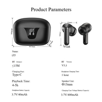 Écouteurs sans fil 2026 étanches BT 5.3 intra-auriculaires avec chargement Type-C, faible latence et suppression du bruit pour le sport