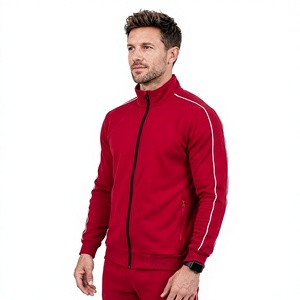 Chándal Rojo para Hombre Beazer Sports, con Capucha y Cremallera Completa, Color Sólido, 100% Algodón Orgánico, Forro Polar Transpirable - Product Image 2