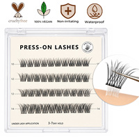 Faux cils sans colle, réutilisables, kit d'extension DIY, cils segmentés, légers, faits à la main, vente en gros