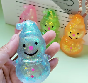 Juguete Blandito de Malta TPR con Diseño de Muñeco de Nieve Navideño, con Lentejuelas y Purpurina, de Recuperación Lenta, Antiestrés, para Aliviar el Estrés, Regalo Promocional al por Mayor - Product Image 2