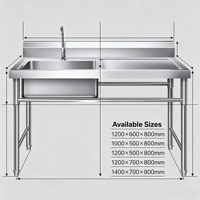 Éviers de cuisine et de salle de bain industriels en acier inoxydable, à double ou simple bac, finition polie, résistants à la corrosion