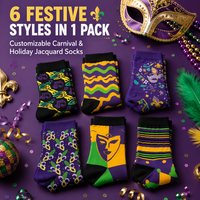 Chaussettes Confortables Personnalisées pour le Festival du Mardi Gras, Imprimées de Couleurs Vives, Chaussettes de Haute Qualité, Douces et Respirantes pour Femmes