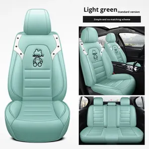 Housse de siège de <span class=keywords><strong>voiture</strong></span> en cuir universelle quatre saisons Oasis Wholesale, motif dessin animé, ensemble complet de 5 pièces, coussins entièrement enveloppants, garantie 1 an - Product Image 6