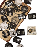 46 autocollants par paquet Hisome, mini-boîtes autocollantes, série Half Old Time, pour carnet, décoration, scrapbooking