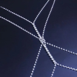 Bling strass boob chaîne poitrine support soutien-gorge bijoux chaîne pour femmes fête Bikini cristal poitrine chaîne - Product Image 2