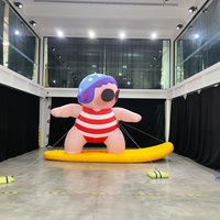 Fille de dessin animé gonflable personnalisée en maillot de bain, mascotte géante gonflable en tissu Oxford pour skateboard et surf, décoration de personnage gonflable