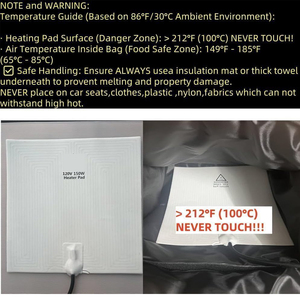 120V 150W Portable Heating <b>Pad</b> <b>Electric</b> Silicone Food Warming Plate for Pizza Delivery Bags - Product Image 3