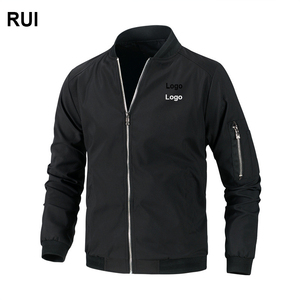 RUIQUWIN, abrigo OEM para hombre, chaqueta holgada de primavera y otoño, abrigo largo de lona con cuello levantado, chaqueta Bomber de Color sólido - Product Image 1