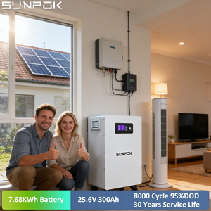 Sistema de Almacenamiento de Energía Solar Sunpok Energy de 7.5Kwh, Batería Solar de Litio de 24V, Batería Lifepo4 de 300Ah, Batería Lipo4 de 24V - Product Image 1
