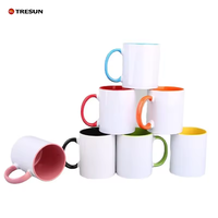 Mug keramik 11oz Logo kustom-2025 desain pegangan berbentuk C trendi, dasar putih cetak warna penuh untuk acara/hadiah