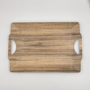 Grands plateaux de service multifonctionnels en mélamine de 18 pouces avec poignées pour le petit-déjeuner, l'heure du thé et les collations - Product Image 4