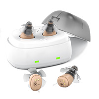 Aides auditives LingDong rechargeables super mini CIC, contrôle par application, batterie Li-ion, amplificateur de son invisible, boîte de charge sèche
