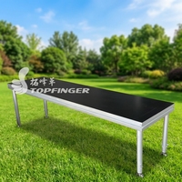 Table de DJ pour festival de musique avec kit 4 pieds - 2*8 pieds avec surface de travail antidérapante, plateau de scène en bouleau résistant aux intempéries et à l'eau
