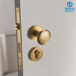 Jiehao <b>Door</b> <b>Handle</b> Round Black Matte Finish For Indoor Bedroom Bathroom <b>Door</b> Slotting Installation - Product Image 3