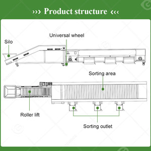 Máquina de clasificación, limpieza, encerado y lavado para patatas, aguacates, nueces de areca, tomates, zanahorias, frutas secas y productos de secado artificial - Product Image 3