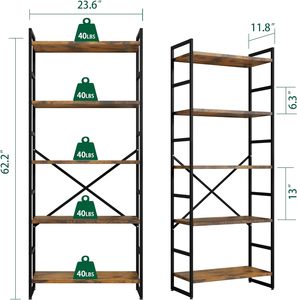 Wirewing Bookshelf in legno industriale libreria <span class=keywords><strong>Vintage</strong></span> portaoggetti espositori <span class=keywords><strong>scaffali</strong></span> rustici in piedi - Product Image 5