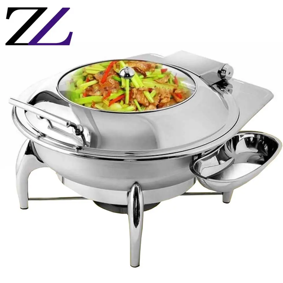 Catering eventos chafer chef and dish round party buffet ausstattung bufette salad food warmer display chefing dishes home