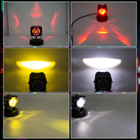 Projecteur de moto à double couleur 20W, clignotant, faisceau haut/bas, feu antibrouillard avec œil de démon, projecteurs LED automobiles