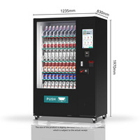 Máquina Expendedora Automática Multifuncional de Bebidas y Aperitivos para Uso Comercial con Pago por Código QR/Efectivo/Monedas/Tarjeta de Crédito