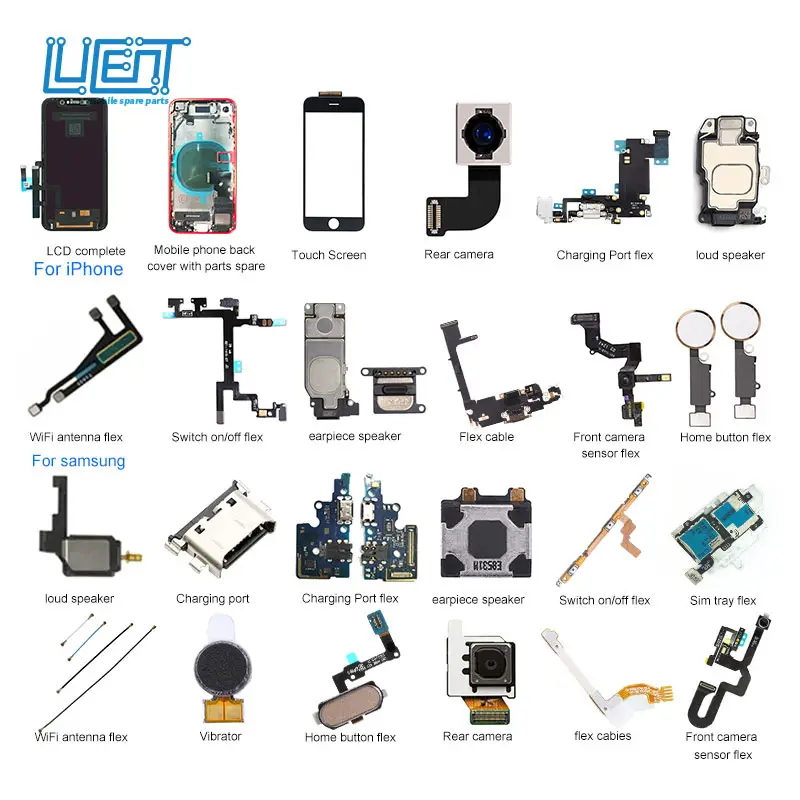 Запасные части для мобильных телефонов, запасные части для мобильных телефонов разных брендов, Замена для iphone, samsung, запасные части