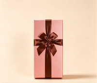Boîte cadeau de luxe vide pour chocolats, rigide, personnalisée, imprimée quadricolore, avec fermeture magnétique et couvercle à nœud en ruban satiné marron