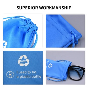 Eastsunshine Hot Sale OEM Aanpasbaar Logo Microvezel Gerecycled Brillendoekje Hoge Kwaliteit Trekkoord RPET Zonnebrillen Etui - Product Image 5