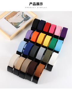 <span class=keywords><strong>Ceinture</strong></span> unisexe en polyester coloré de 3.8cm avec <span class=keywords><strong>ceinture</strong></span> imprimée <span class=keywords><strong>Ceinture</strong></span> unisexe à boucle noire avec logo OEM personnalisé - Product Image 2