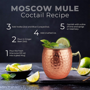 304 acier inoxydable Mule tasse tasse 12oz 16oz <span class=keywords><strong>Cocktail</strong></span> <span class=keywords><strong>cuivre</strong></span> verre 350 500ml bière tasse Bar outils moscou Mule tasse - Product Image 4