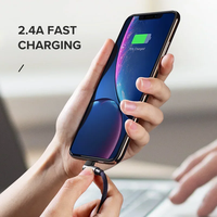 UGREEN kabel ponsel USB A ke iOS, kabel pengisian daya siku sudut kanan 90 derajat untuk Apple iPhone 15 pro Max