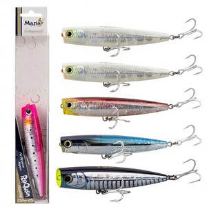 Japon <span class=keywords><strong>MARIA</strong></span> Crashes Water Waves Lie POPQUEEN Surface Golden Gun Stainless Steel Bait F160 Soaking Sound Sea Fishing LURE BAIT - Product Image 1