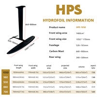 GY HPS 1050 Carbon Freeride Foil Wing - Stabilité équilibrée et fluide - Haute résistance - Unisexe - Pour les sports nautiques
