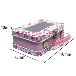 Portable Tinplate Rectangular <b>Box</b> with <b>Clear</b> Window, Hand-held Iron Case for Doll Storage & <b>Gift</b> Packaging - Product Image 3