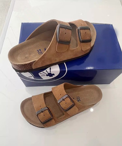 Pantuflas Cómodas de Otoño/Invierno, Zuecos Inspirados en <span class=keywords><strong>Birkenstock</strong></span> de Cuero Vacuno Genuino con Amortiguación y Características Antideslizantes para un Estilo <span class=keywords><strong>Boston</strong></span> - Product Image 1