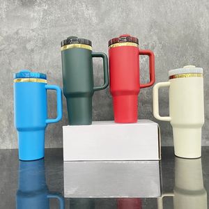 Christmas Red Green Powder Coated <b>Mirror</b> Underneath Vacuum Insulated Stainless Steel 40Oz Gold Plated Tumbler - Product Image 3