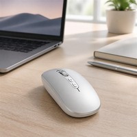 Ratón Inalámbrico 2.4G Bluetooth de Modo Dual Recargable con USB-C, Botones de Voz y Búsqueda, Ratón de Oficina para Ordenador Portátil y PC