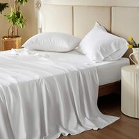 Ensemble de housse de couette en fibre de bambou 100% premium, tissage satiné, 400TC, certifié Oeko-Tex, taille Queen, ensemble de literie quatre pièces