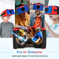 DEVASO Boîte à lunettes 3D VR écologique Cadeau pour enfants avec bandeau de coussinet de nez pour Nintendo Switch & Switch OLED VR Hardware