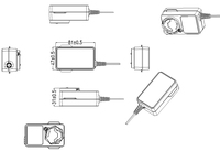   Adaptateur secteur universel interchangeable CE KC PSE SAA 5V 9V 12V 24V 48V 36W détachable AC DC