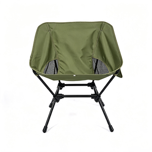 Modern Outdoor Stainless Steel <b>Folding</b> Moon Chair with 600D Oxford Fabric Fishing Chair for Hiking Beach & Park - Product Image 6