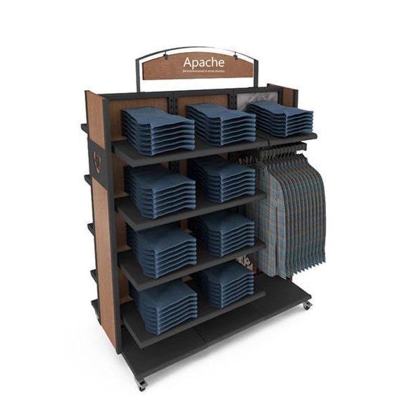 Apache Customizable Wood Jeans Display Rack for Supermarket and Mall — view 1