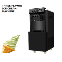 Machine à crème glacée molle commerciale YINSHUO BQL-2200, lait et eau, 3 saveurs, 2200W, certifiée CE ETL, 220/110V, fonction de réfrigération