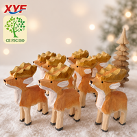 Holz-Rentier-Figur Weihnachtsdekoration Handgefertigte Geschnitzte Elch-Tischdekoration Feiertagsgeschenk Deko Großhandel Maßanfertigung
