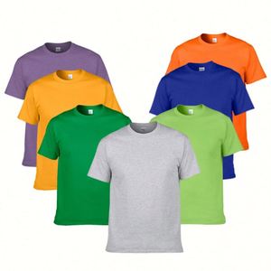 Design OEM ODM Manufacturer Customized logo 200g 100% Cotton Blank Men's T-<b>shirts</b> Slim Fit Plain Color O-Neck T-<b>shirts</b> - Product Image 2